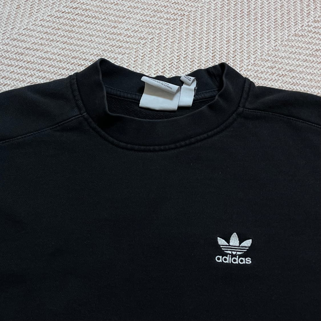 [정품] 아디다스 블랙 트레포일 삼선 맨투맨[ S ] 상품이미지3