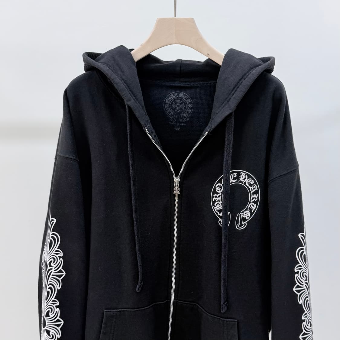 [S급/XL] 크롬하츠 홀스슈 플로랄 헤비웨이트 퍽유 후드집업 상품이미지6