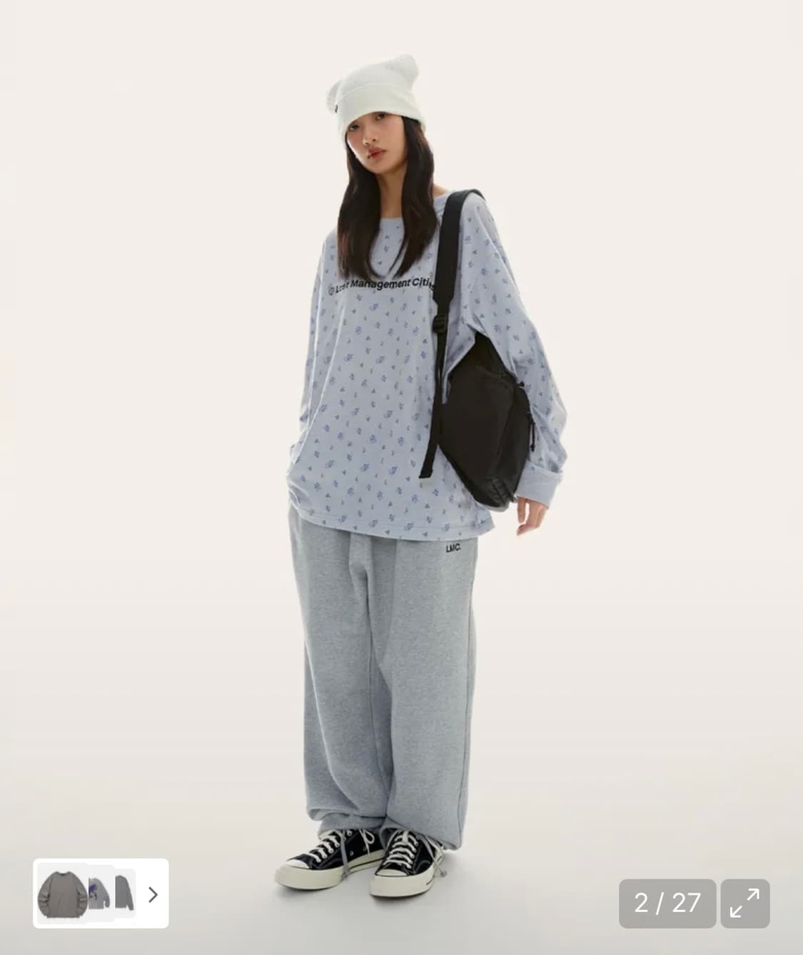 LMC 엘엠씨 FN OG LONG SLV TEE flower gray 상품이미지1