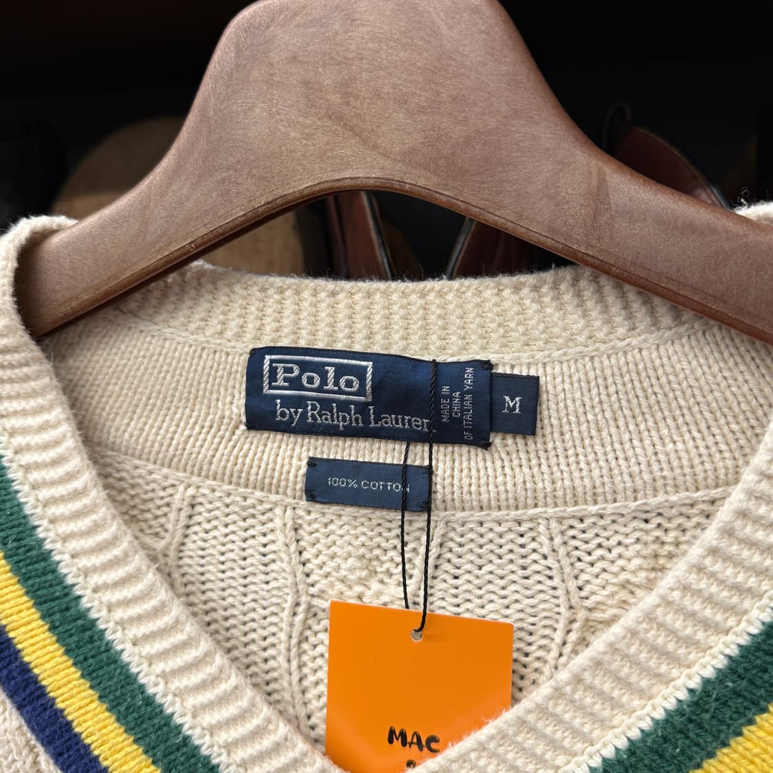 90s 폴로 랄프로렌 프레피 클래식 크리켓 니트 아이보리 N42 상품이미지4