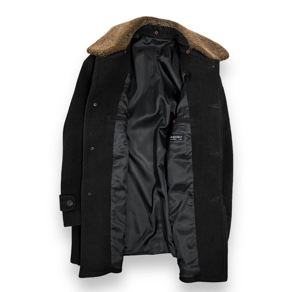 입생로랑 YSL 양털카라 브라운 코트 상품이미지4