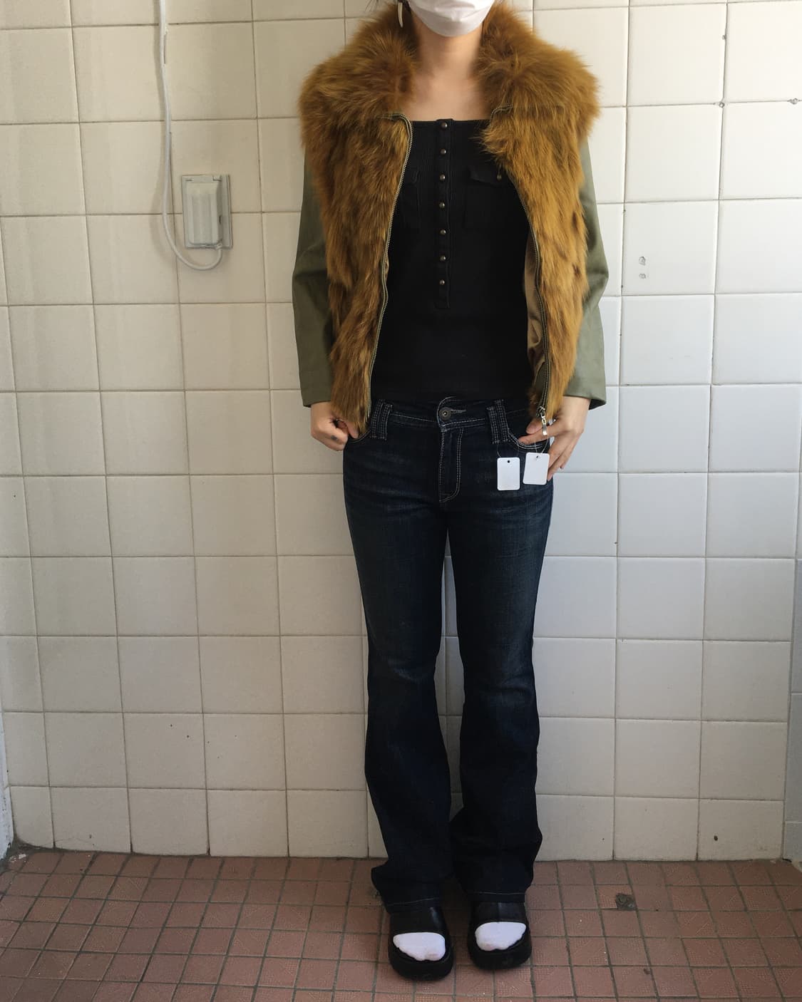 Fur layered leather jacket 상품이미지6