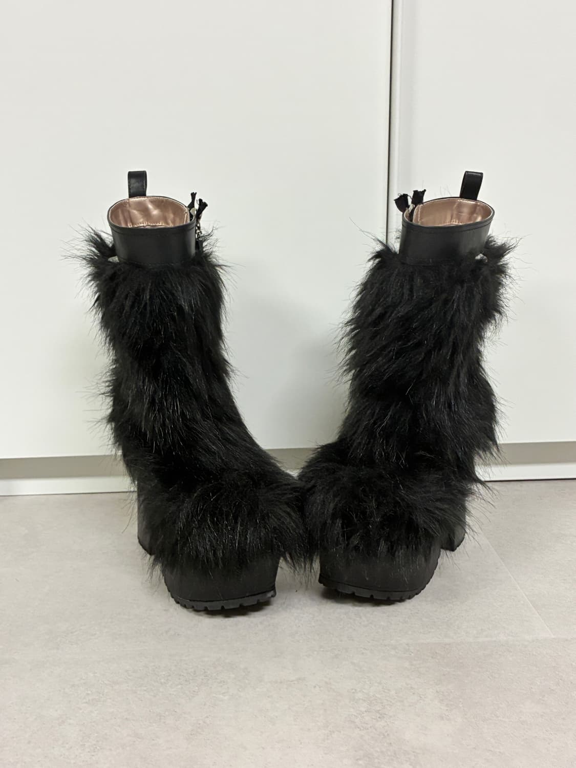 퍼 통굽 힐부츠 240 상품이미지3