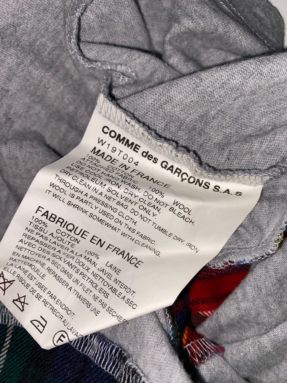 꼼데가르송 타탄체크 슬리브 상품이미지4