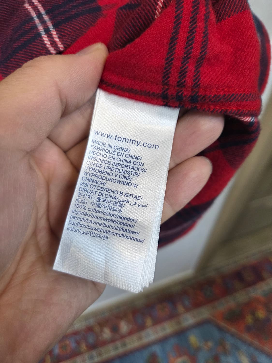 타미 진스 울 모직 체크 셔츠 긴팔 L 레귤러  상품이미지5