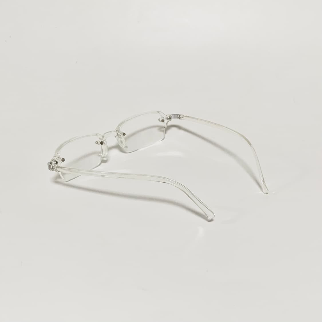 944 빈티지안경 데드스탁 투명 젤리 반무테 안경 브라운 펄그레이 클리어 상품이미지5
