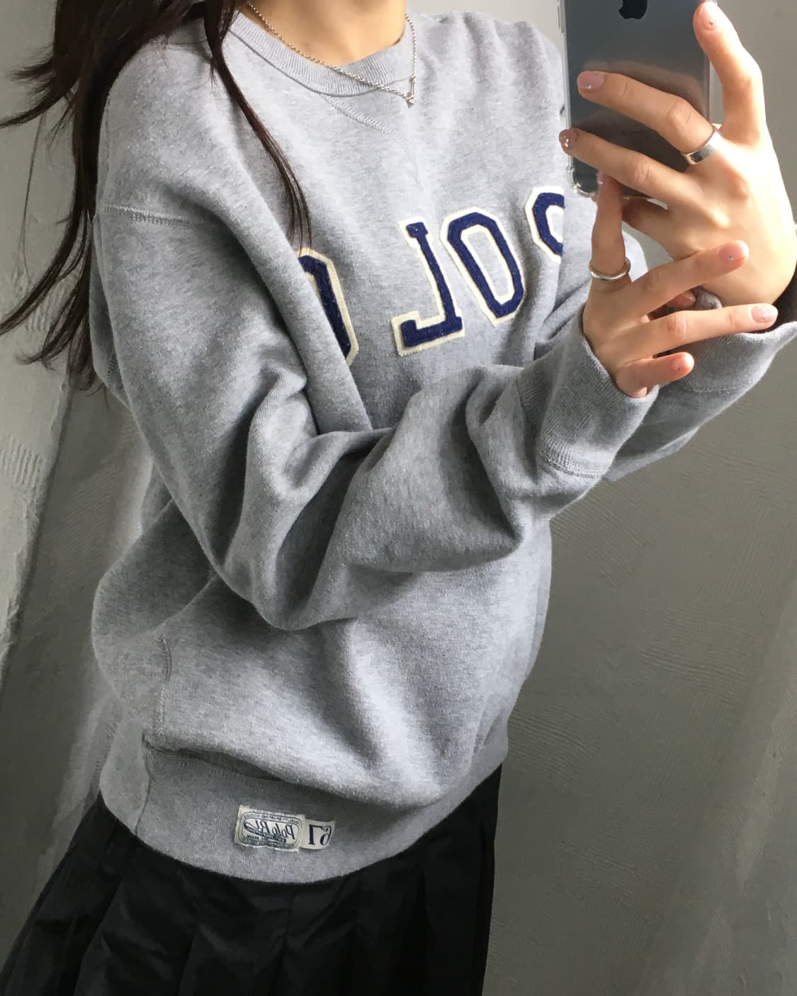 Polo 폴로 랄프로렌 QR라벨 아치로고 그레이 맨투맨 상품이미지2