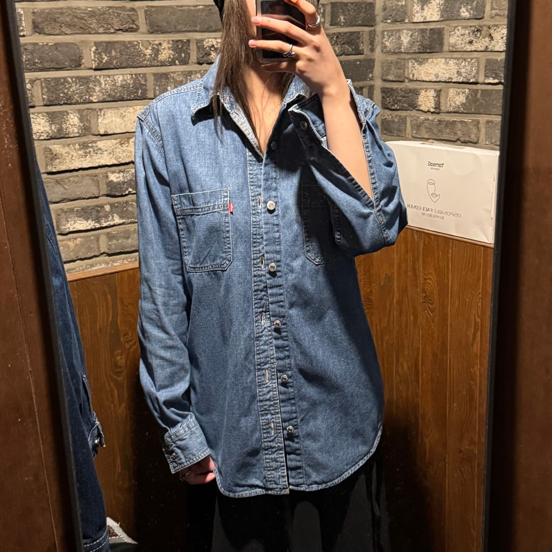 S) 리바이스 투포켓 워크 데님 셔츠 자켓 T버튼 타입 L61 상품이미지8