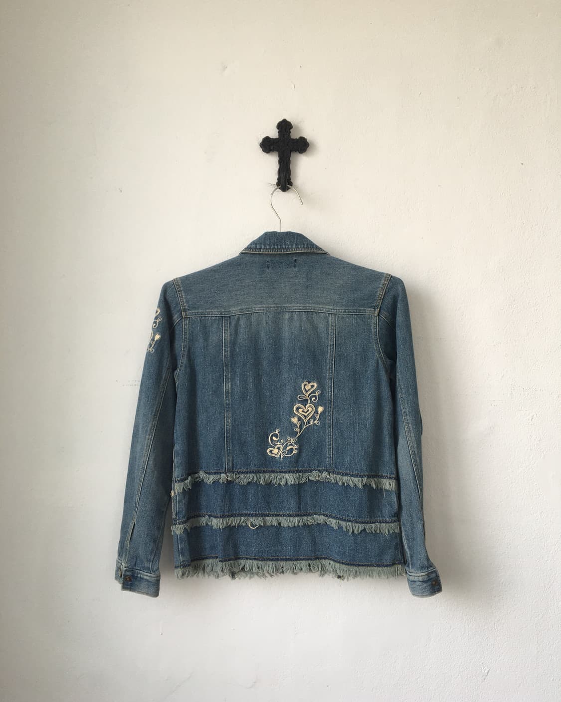 Needle work point denim zip up jacket 상품이미지3