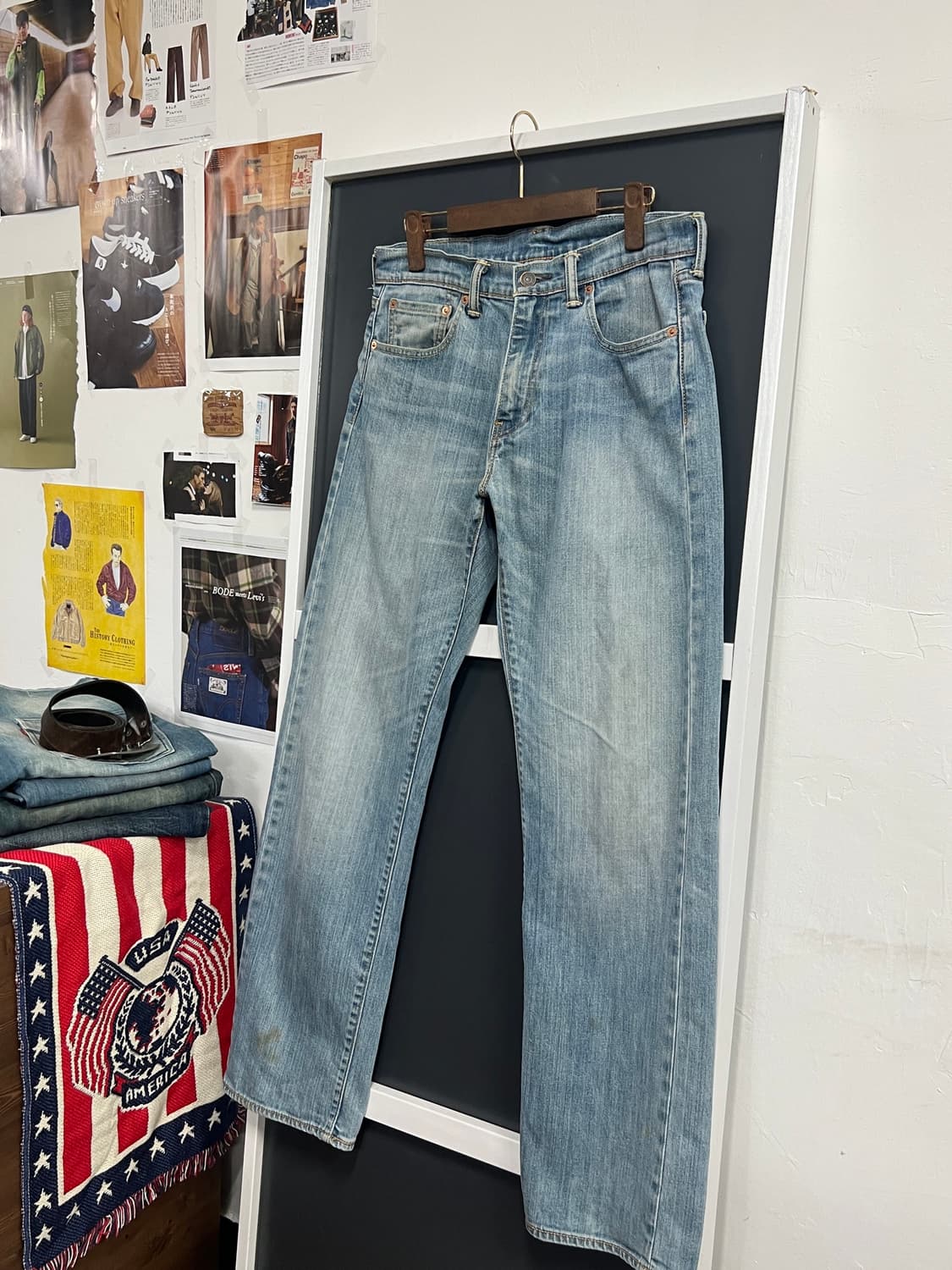 Levis 리바이스 505 스트레이트핏 연청 데님 팬츠 상품이미지9