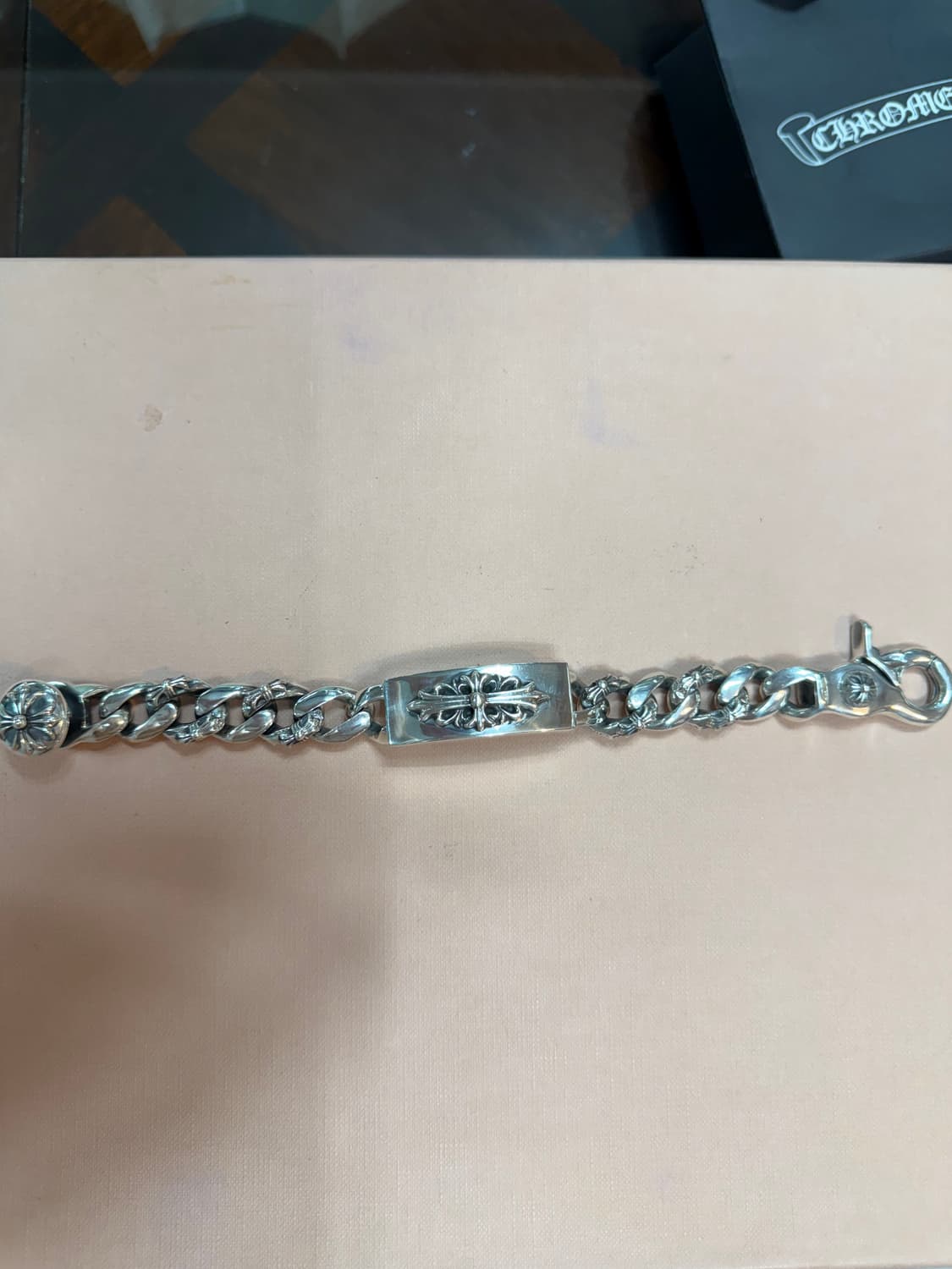 크롬하츠 정품 플로랄ID 9링크 집게펜시팔찌 팝니다.!! 상품이미지2