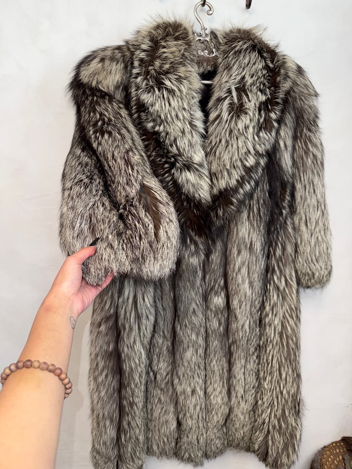 Mixed brown fox fur maxi coat  상품이미지4