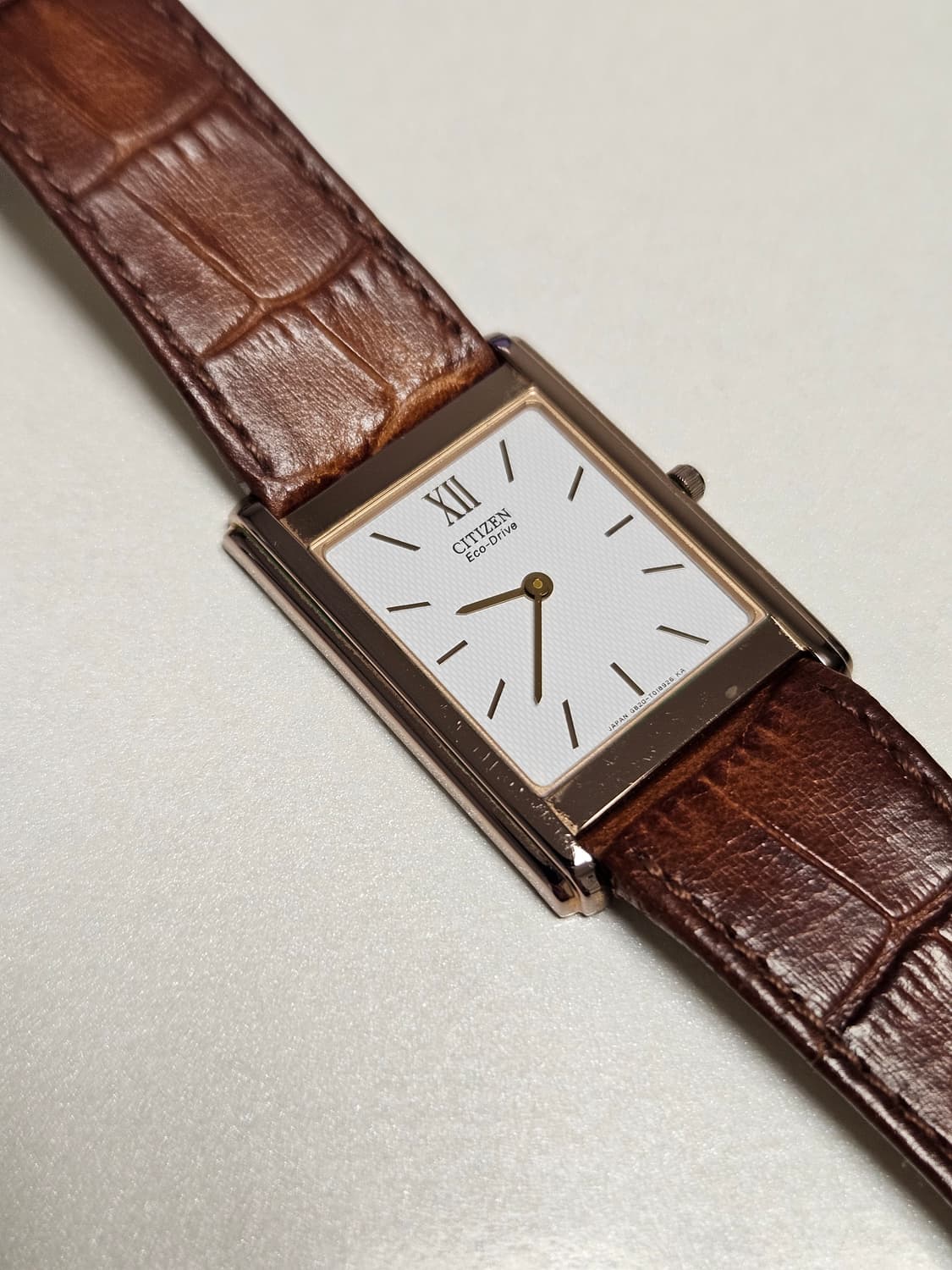 빈티지 시티즌 탱크 에코드라이브 사각 가죽 시계 상품이미지1