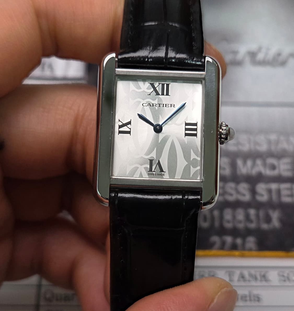 레어] 까르띠에 탱크 솔로 실버로마 다이얼 Ref.2716 쿼츠 디버클 상품이미지1