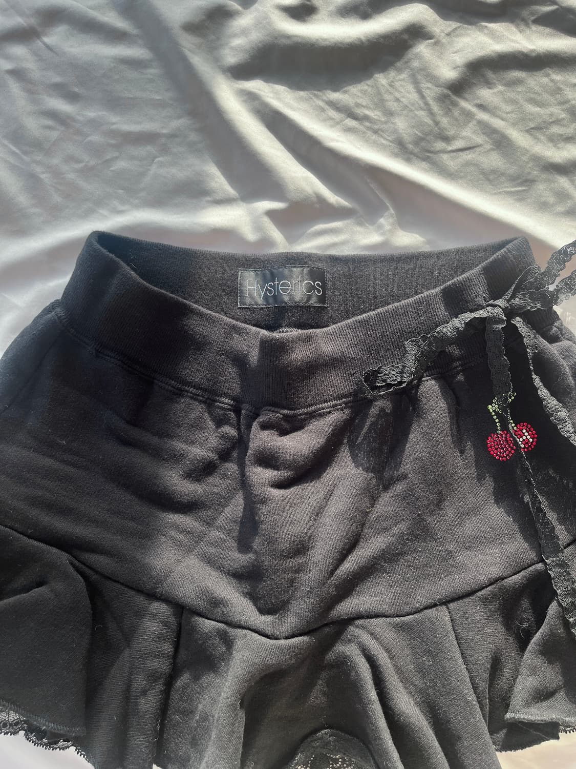 히스테릭 글래머 아카이브 체리 라인스톤 레이스 리본 프릴 러플 스커트 상품이미지4