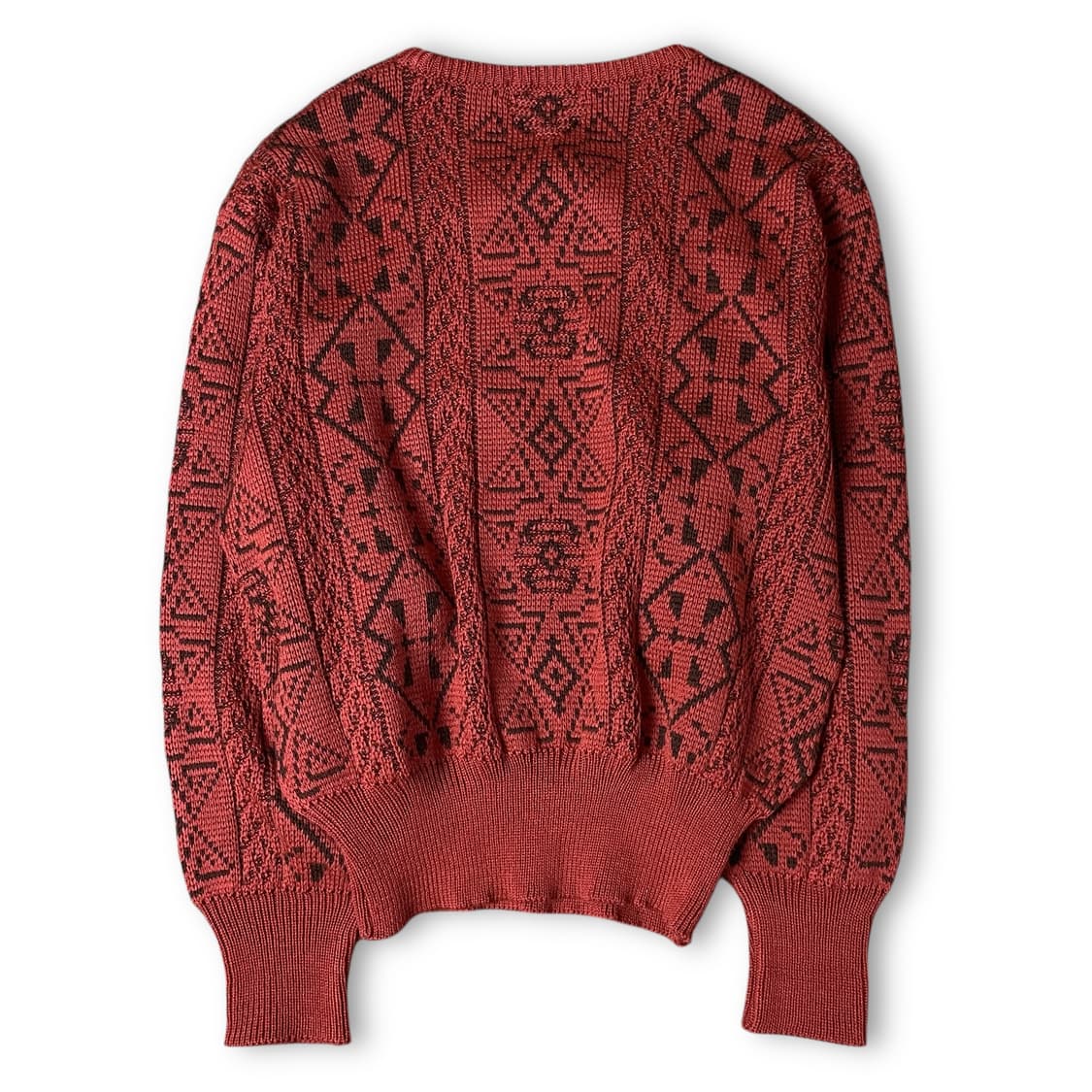 나이가이 레드 노르딕 패턴 긴팔 니트 L 상품이미지2