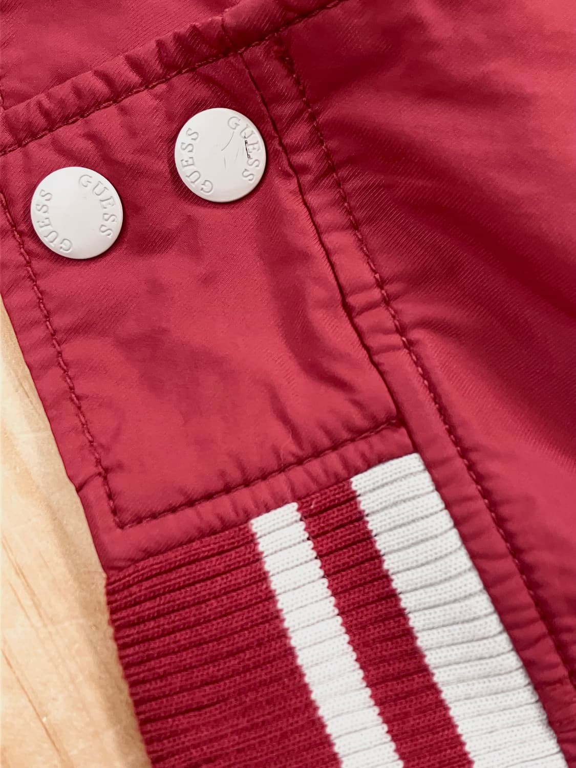 게스 올드스쿨 배색 바람막이 점퍼 레드 L #csz2917 상품이미지8