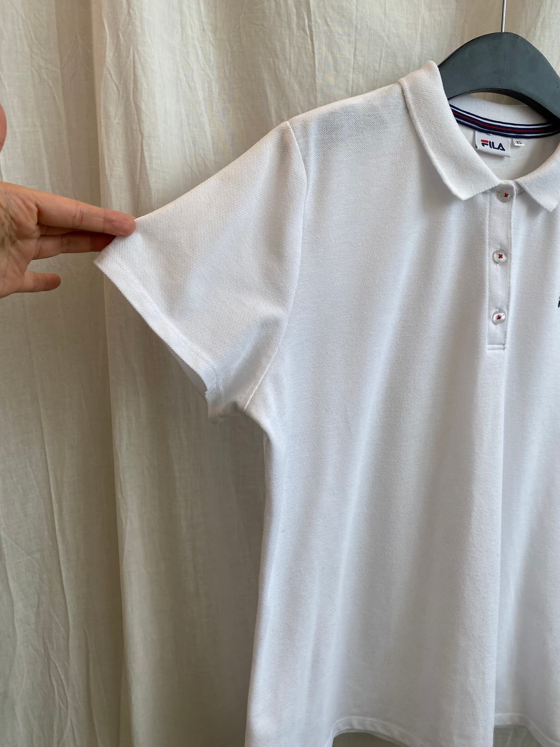 FILA 화이트 피케셔츠(L) 상품이미지8