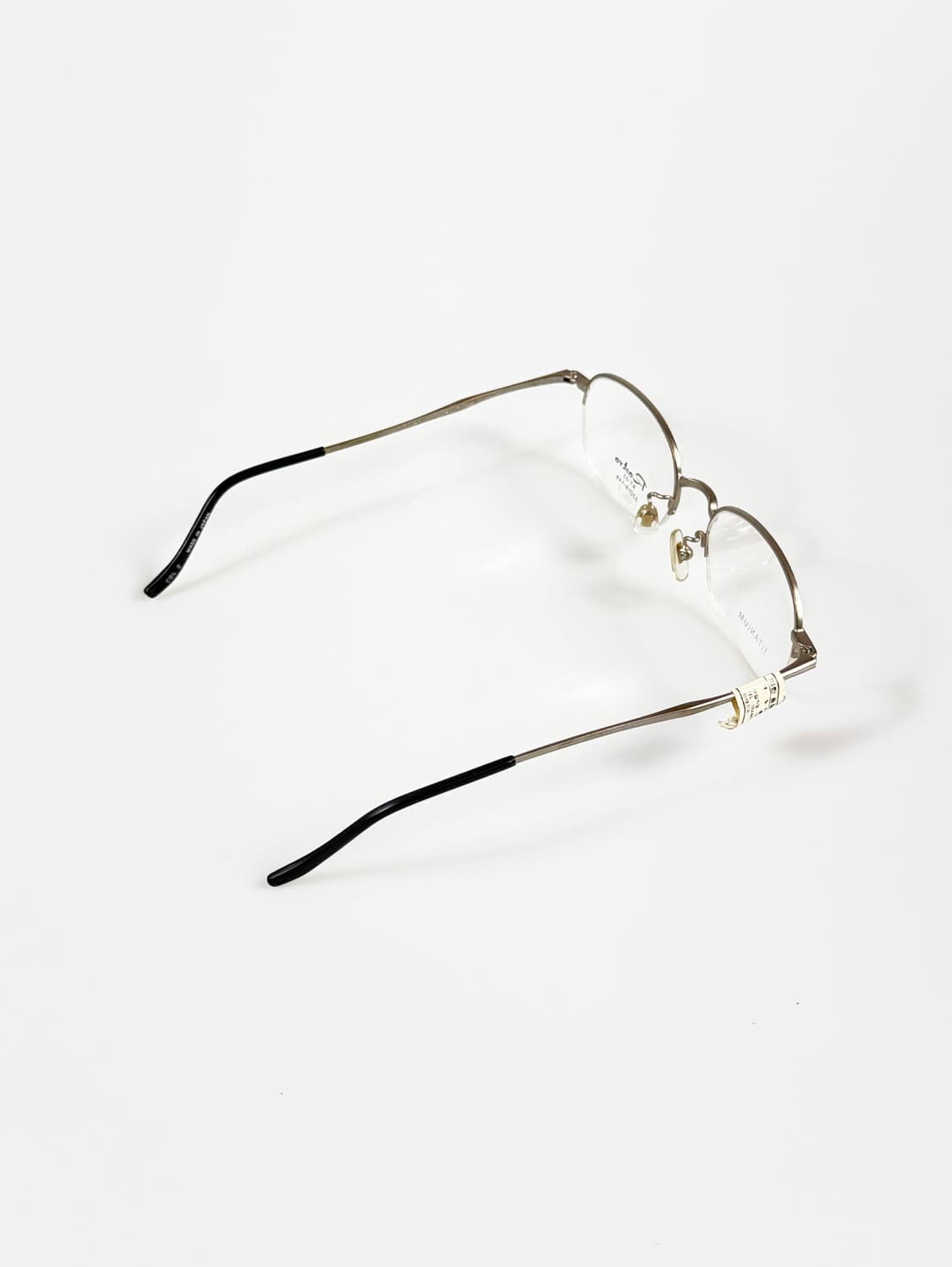 ROSTRO 실버 티타늄 반무테 스퀘어 빈티지 안경 상품이미지4