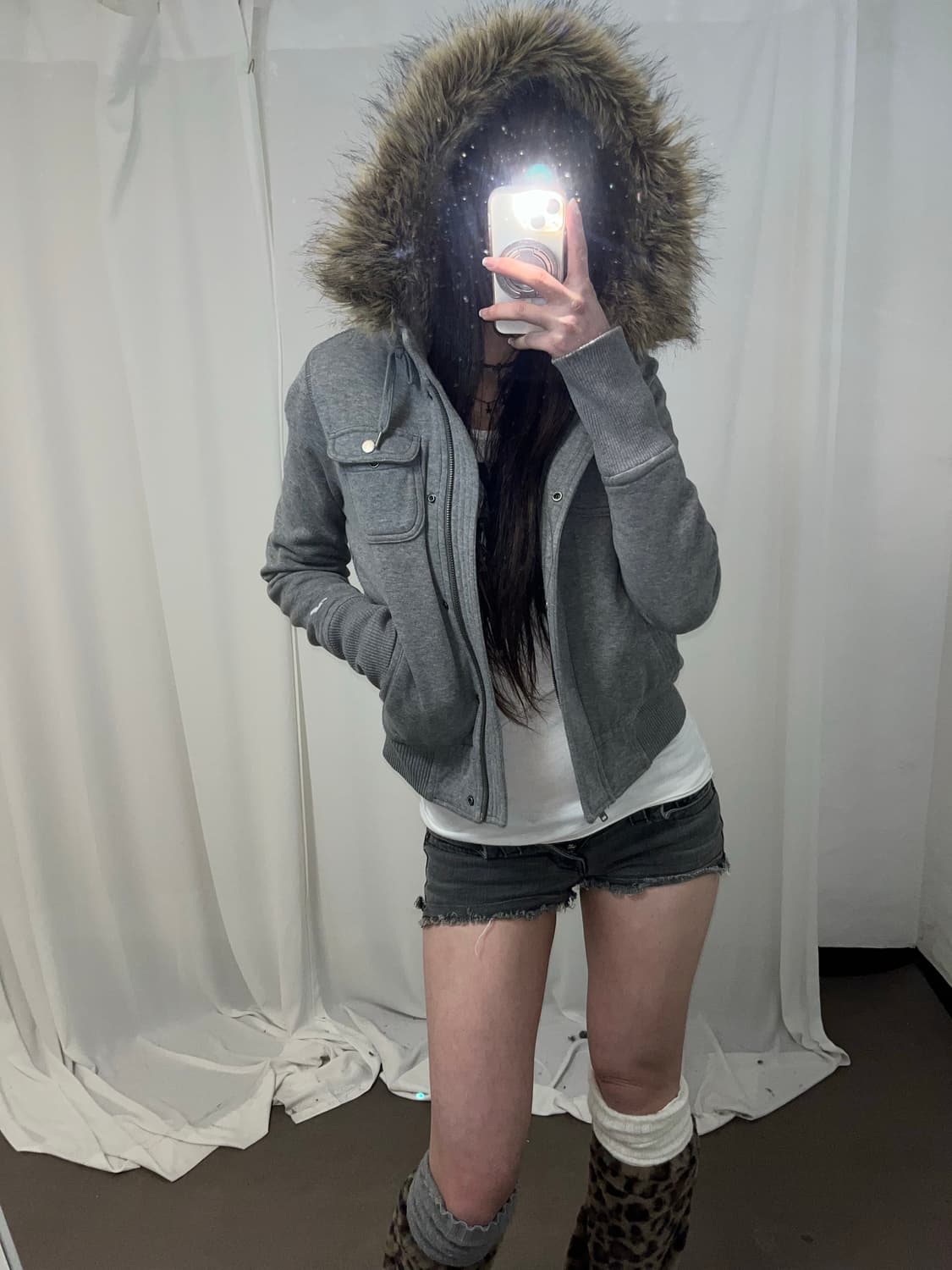 American Eagle 그레이 울프죠 후드집업 상품이미지5