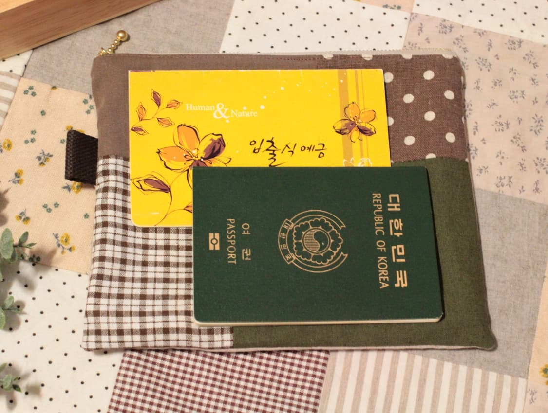 핸드메이드 꽃단추 패치워크 파우치 상품이미지8