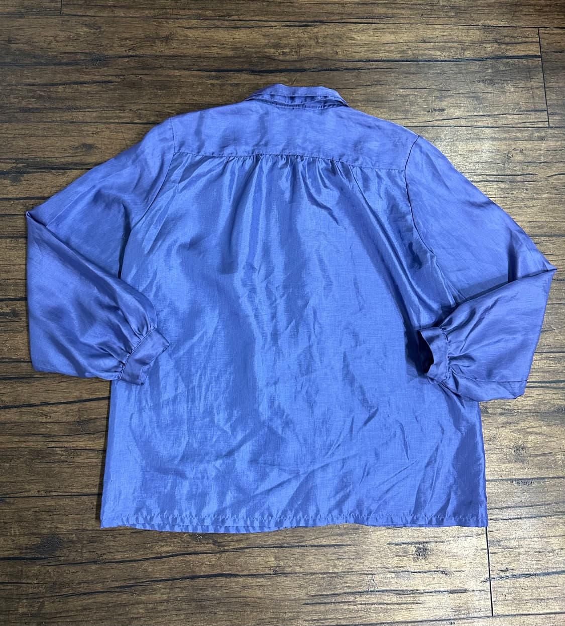 90s Saint Peres일본빈티지 새틴 블라우스 퍼플 M사이즈 상품이미지4