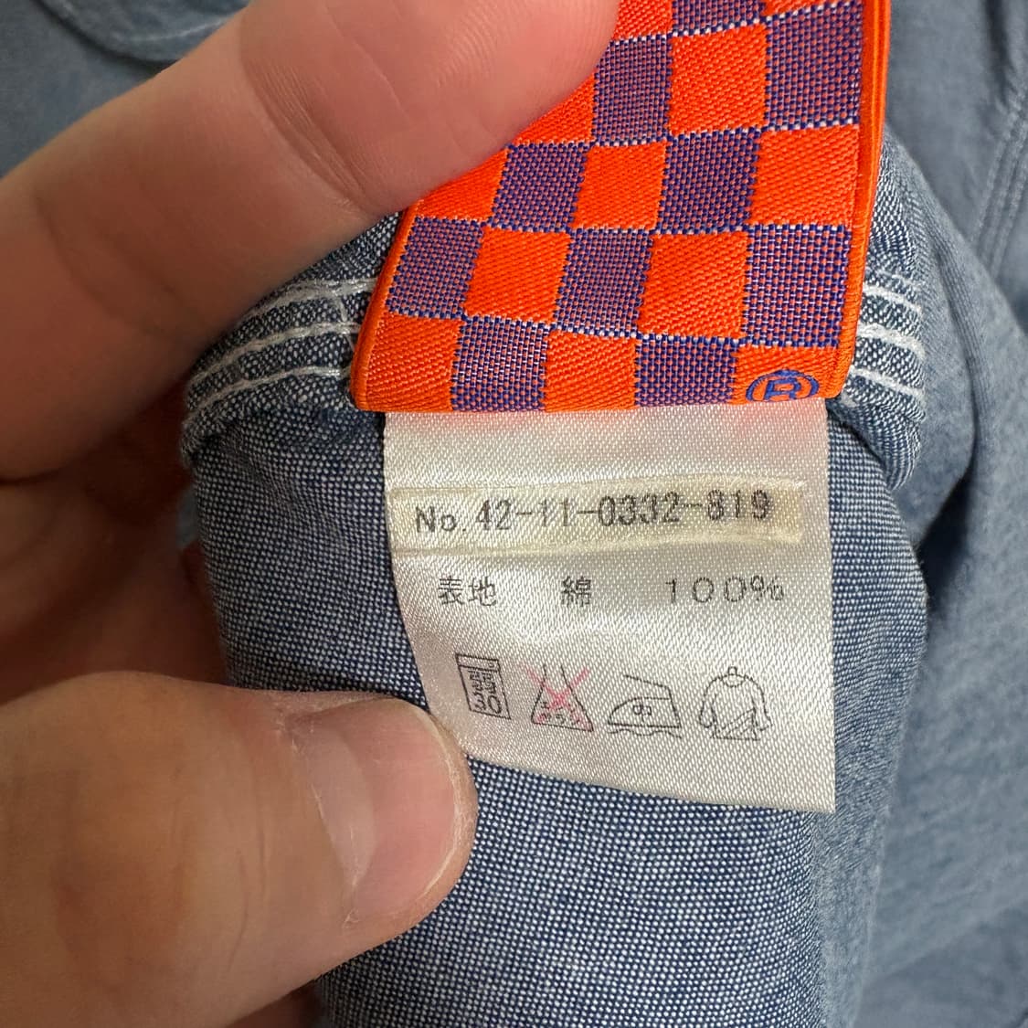 빔즈 라운딩 카라 샴브레이 던가리 워크 셔츠 / 블루, M 상품이미지10