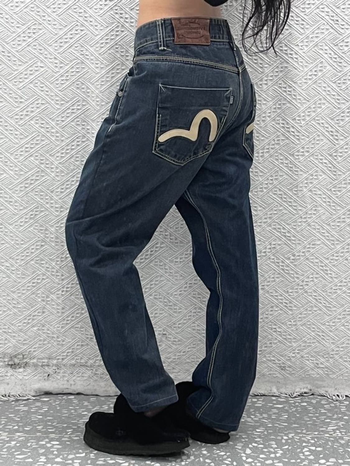 에비수 레트로 빈티지 포켓로고 빅사이즈 데님팬츠 38인치 C09926 상품이미지1