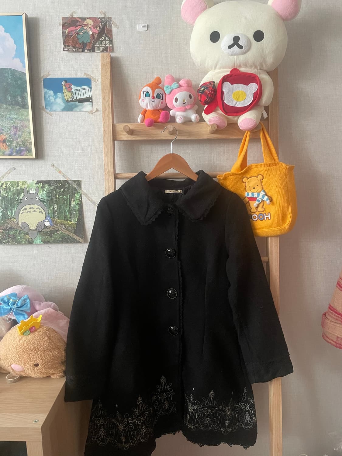 모리걸 빈티지 엑시즈팜 블랙 롱 코트🖤 상품이미지1