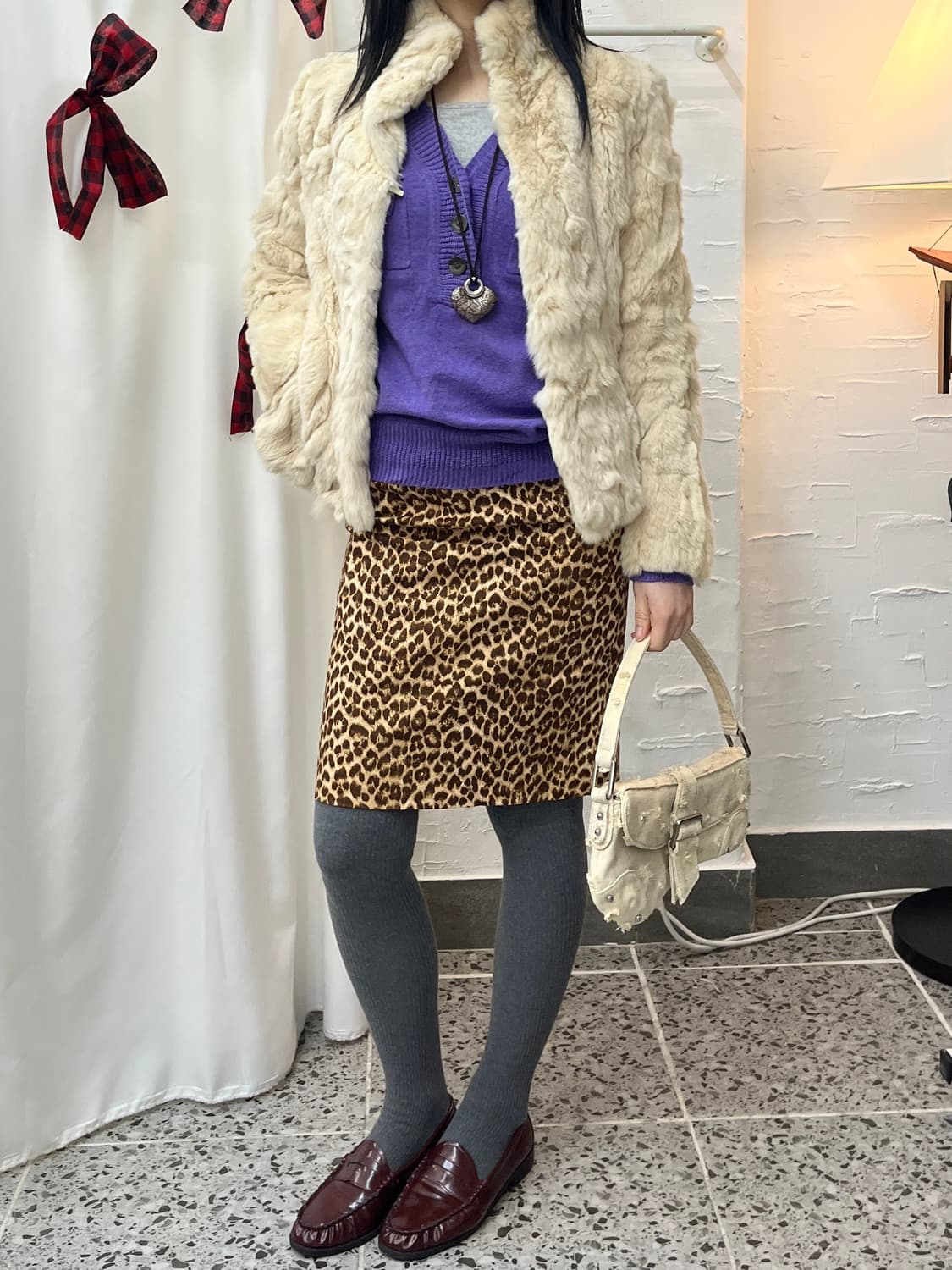 ivory milk fur jacket 상품이미지2