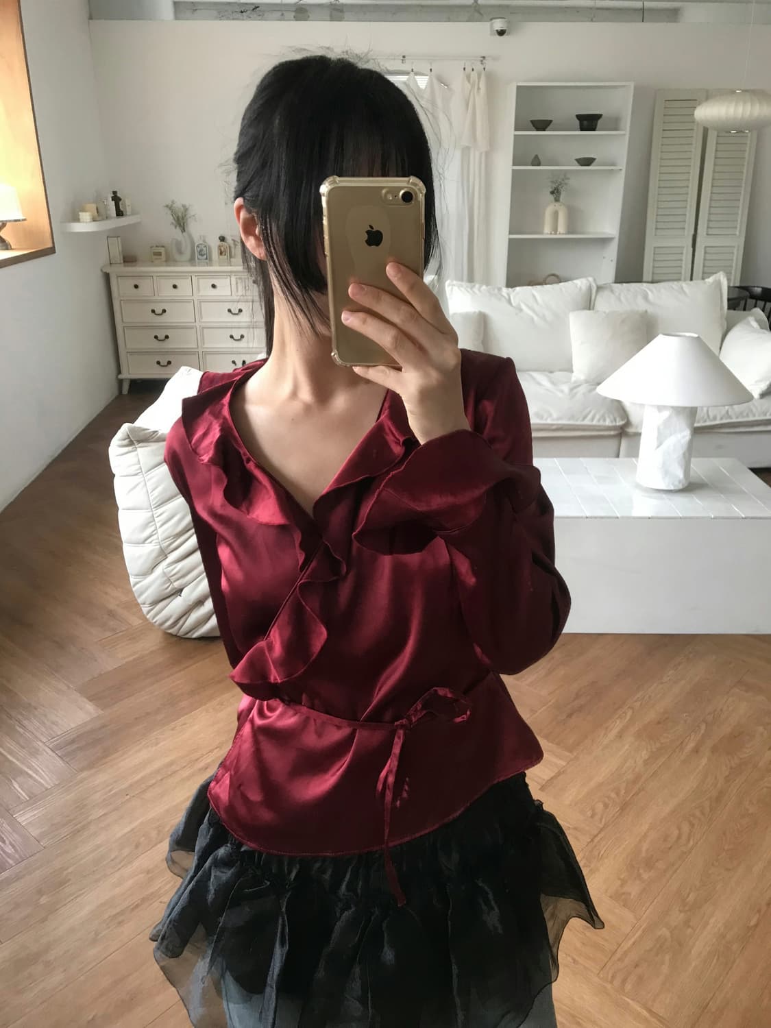 vintage wrap frill blouse 상품이미지1