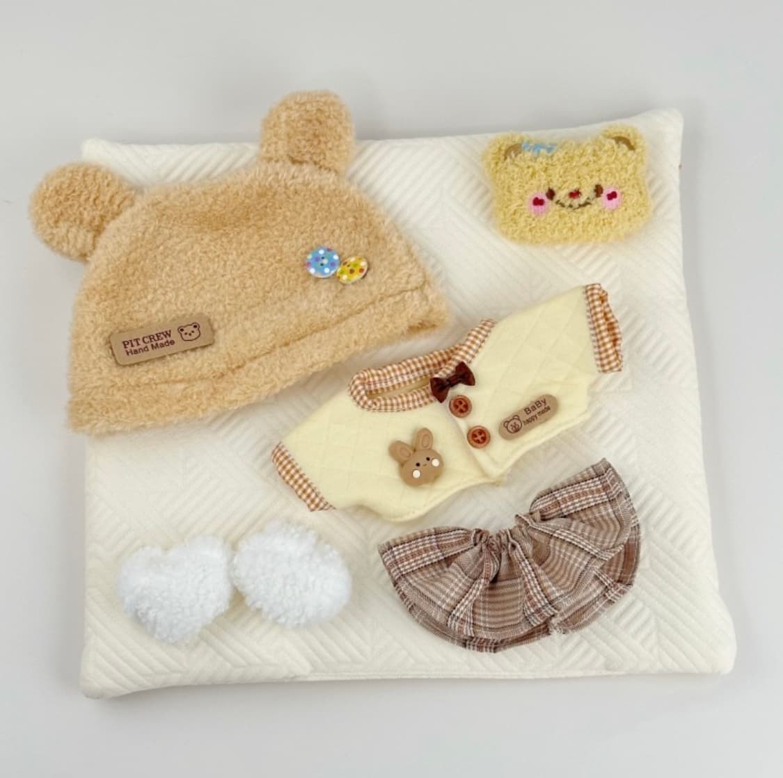 20cm 인형 버터베어 옷 의상 4세트(모자+상의+하의+신발) 상품이미지2