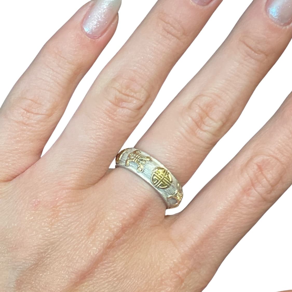 Silver & Gold Mandala Ring 상품이미지2