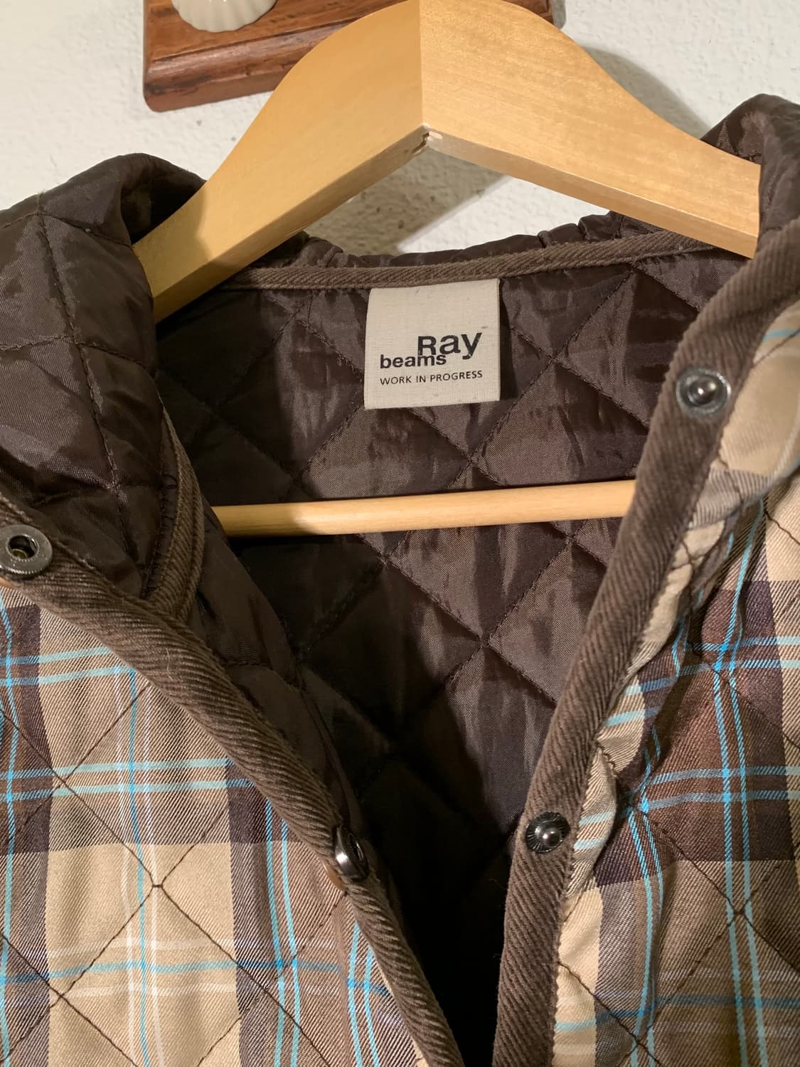 레이빔즈 체크 퀼팅자켓 상품이미지2