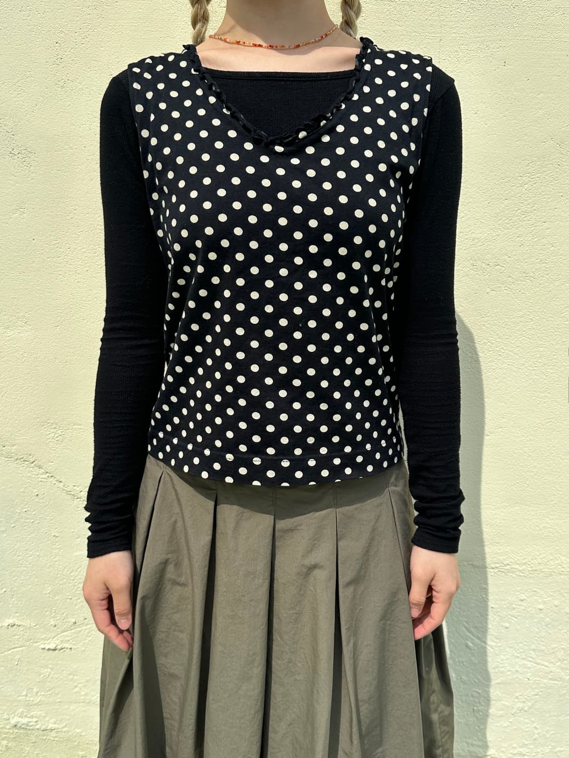 마리끌레르 도트 패턴 슬리브리스 상품이미지5