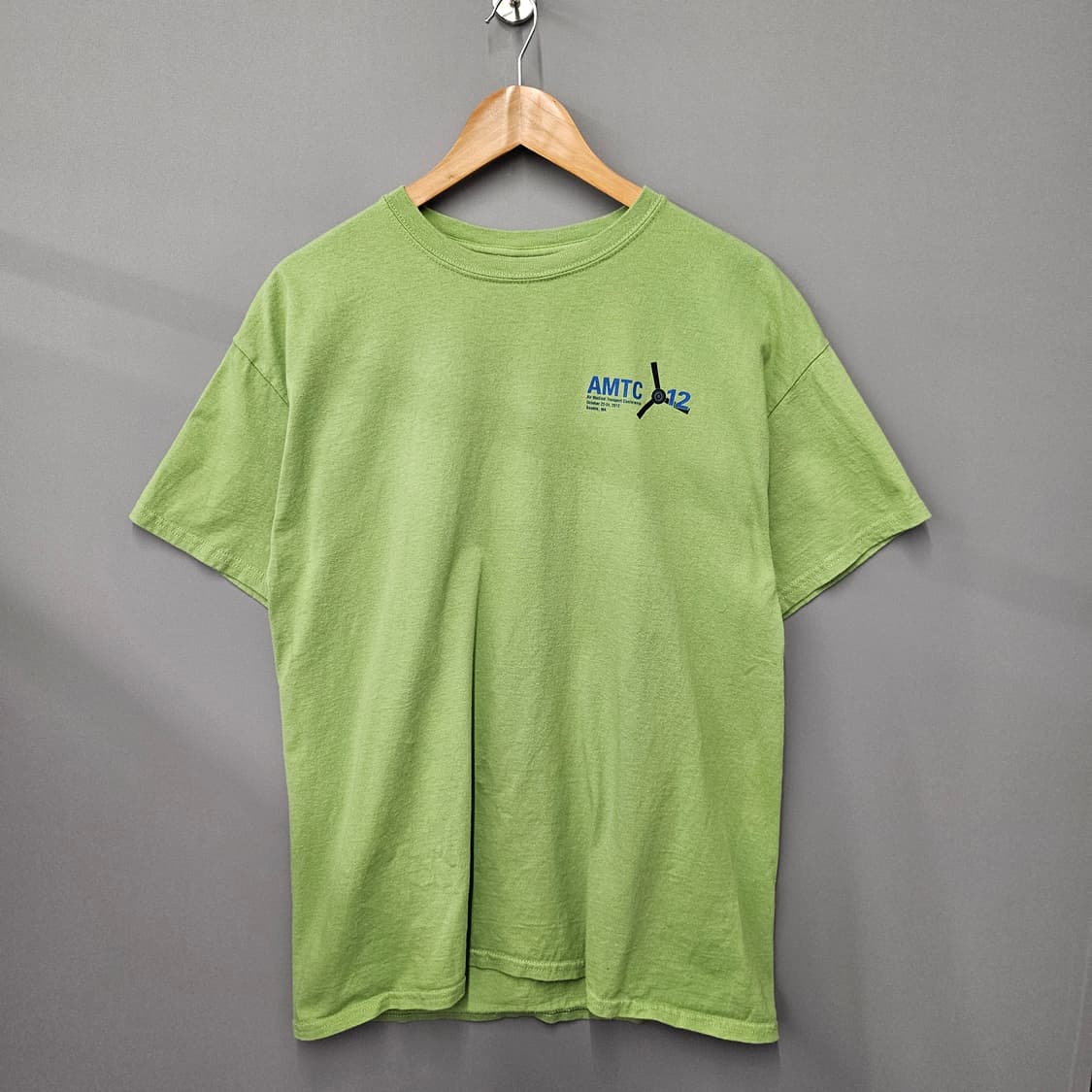 USA 90's Seattle 그래픽 프린팅 빈티지 반팔티 그린 상품이미지2