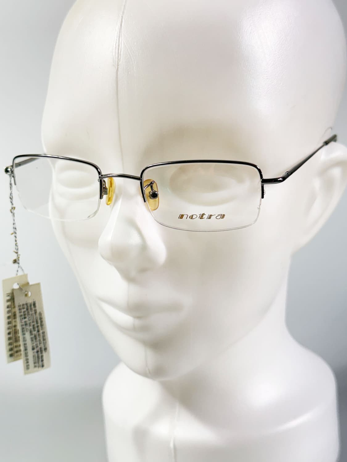 NOTRA 다크 실버 반무테 스퀘어 프레임 빈티지 안경 상품이미지8