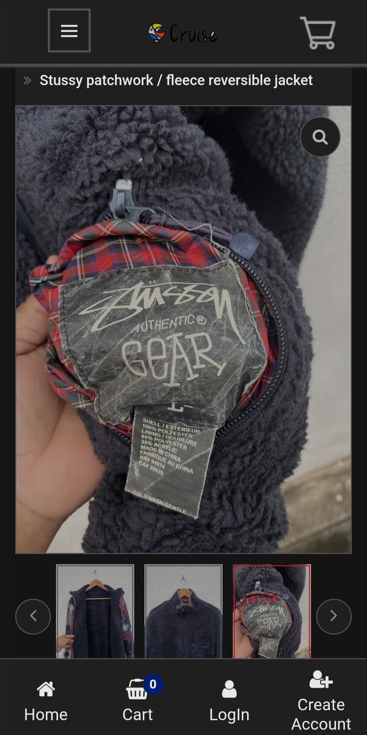 스투시 00s 패치워크 양면 후리스 상품이미지10