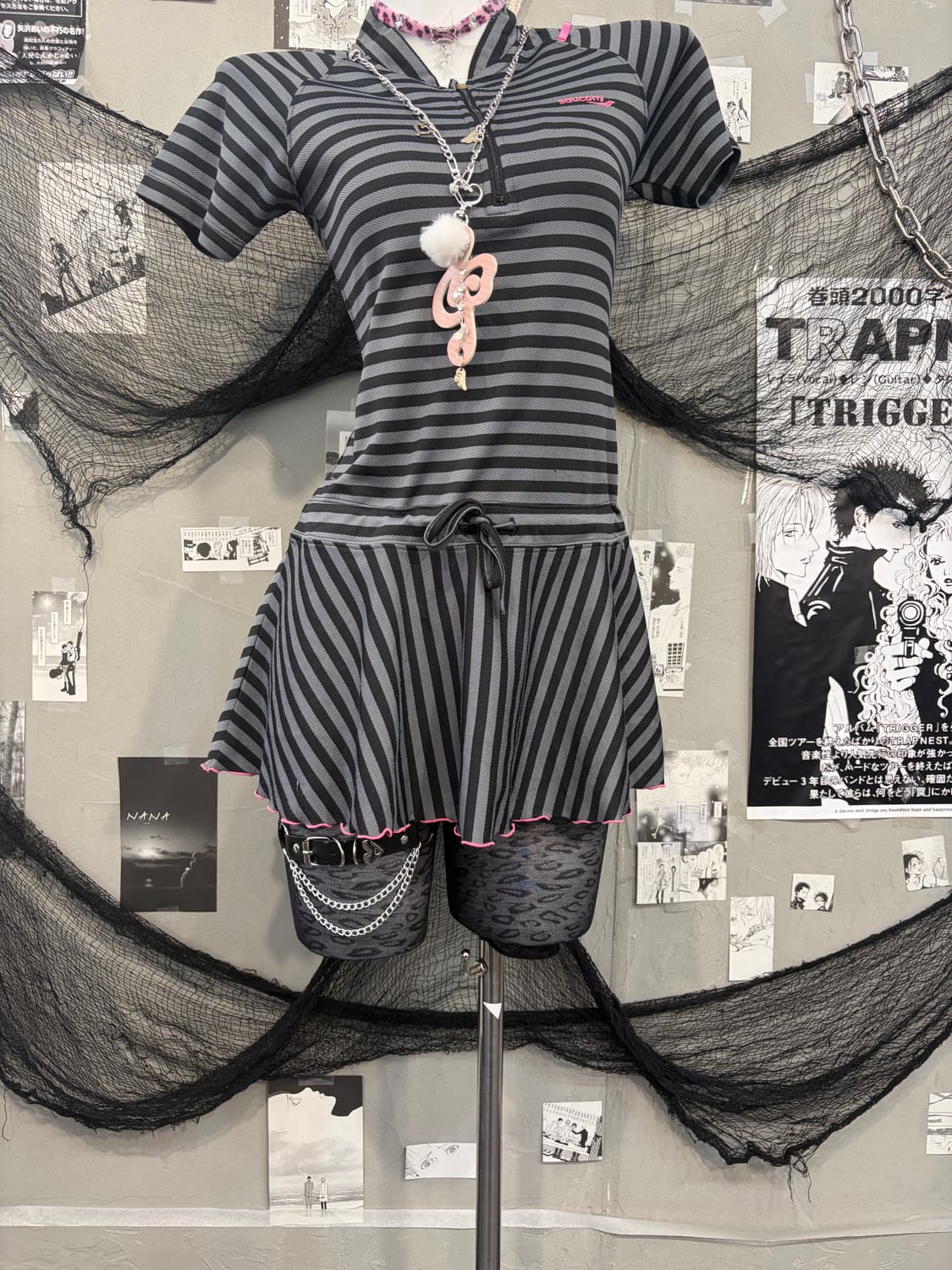 00‘s Onegyaru Stripe mini one-piece 상품이미지8