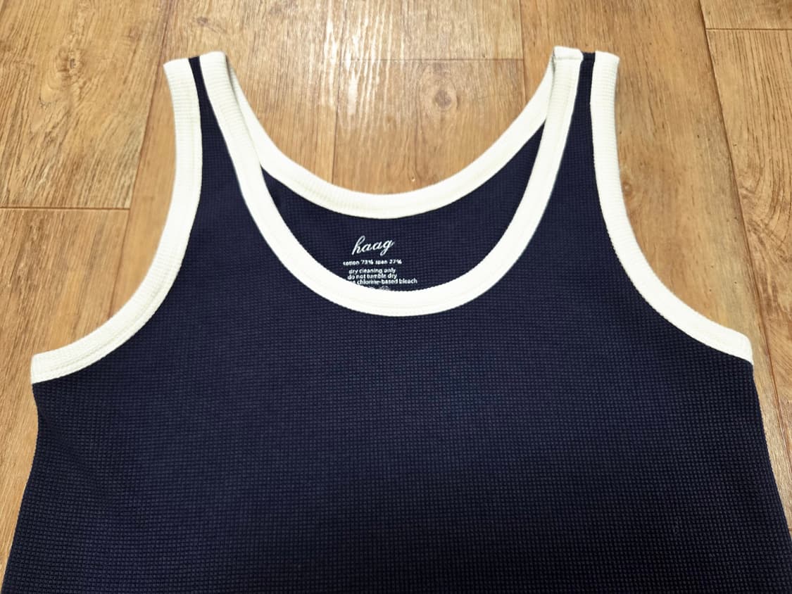 헤이그(haag) 네이비 와플티셔츠 55-66 새상품 상품이미지2