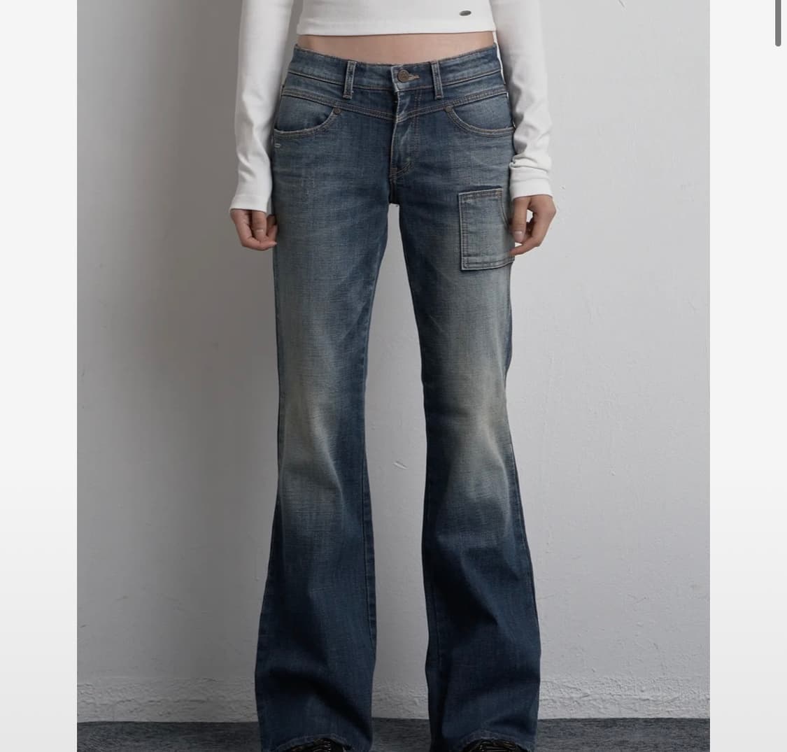 시너진 카고 페인팅 데님 팬츠 블루 상품이미지1