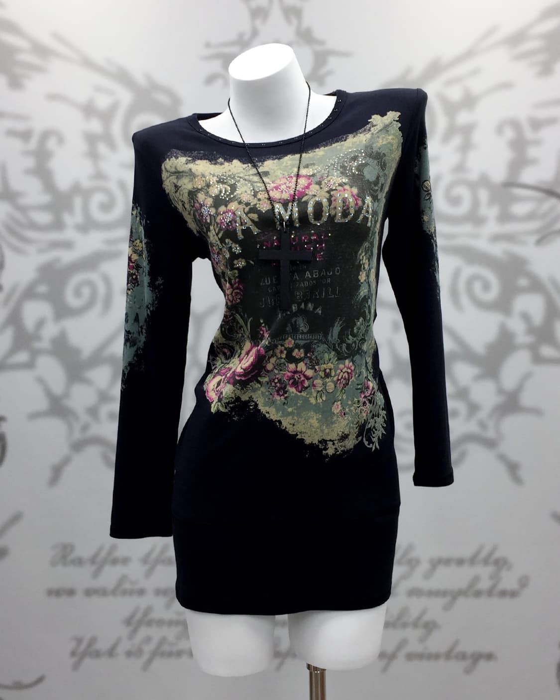 Dark Floral Bodycon Dress 상품이미지2