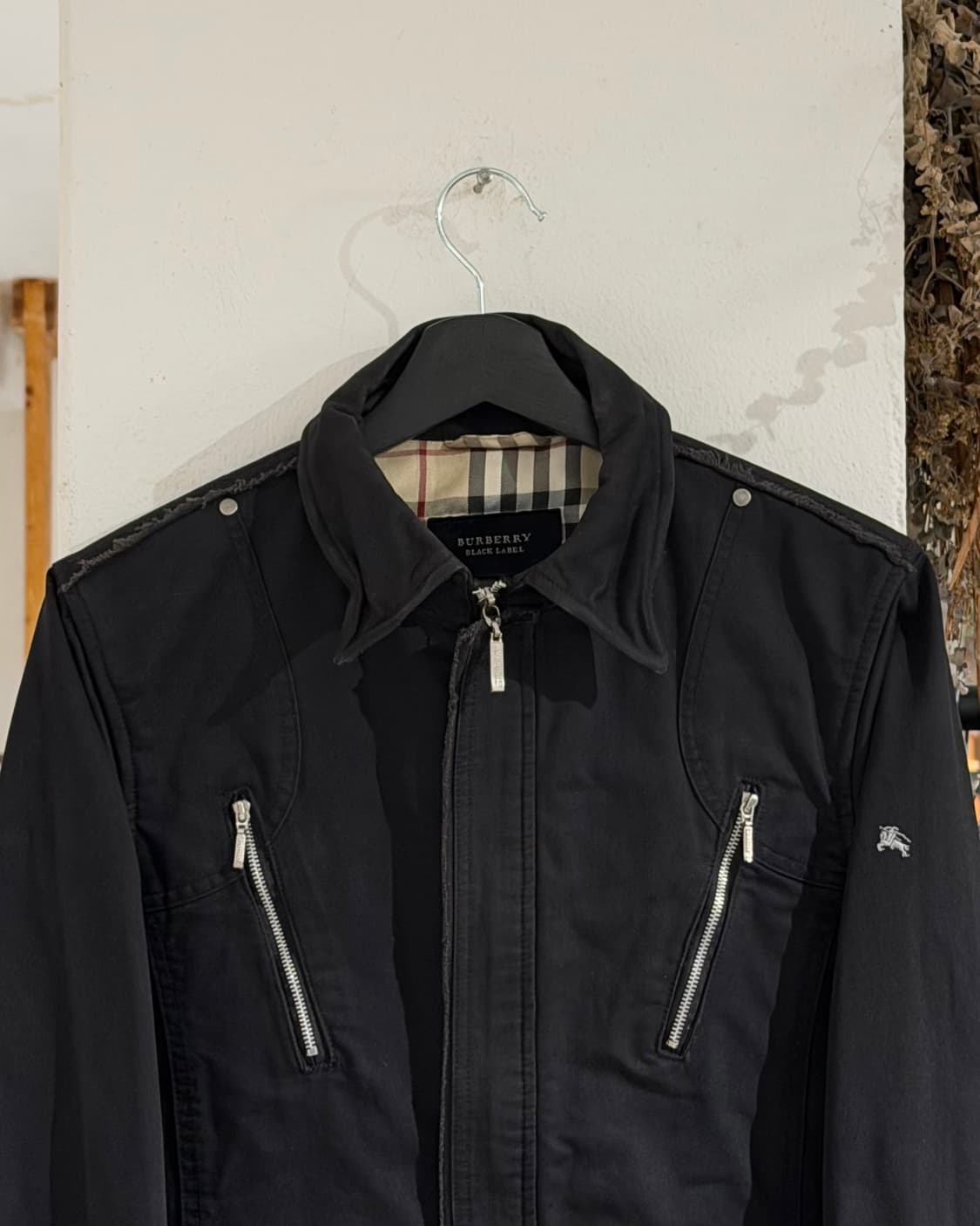 버버리 블랙라벨 블랙 우먼스 바이커 자켓 상품이미지4