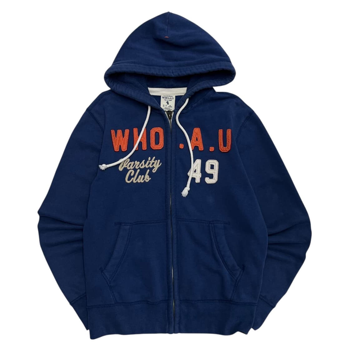 후아유 오렌지 패치 블루 후드집업 L 상품이미지2