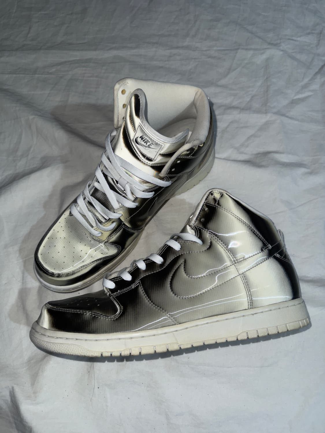 나이키 CLOT 메탈릭 실버 덩크 하이탑 스니커즈 상품이미지1