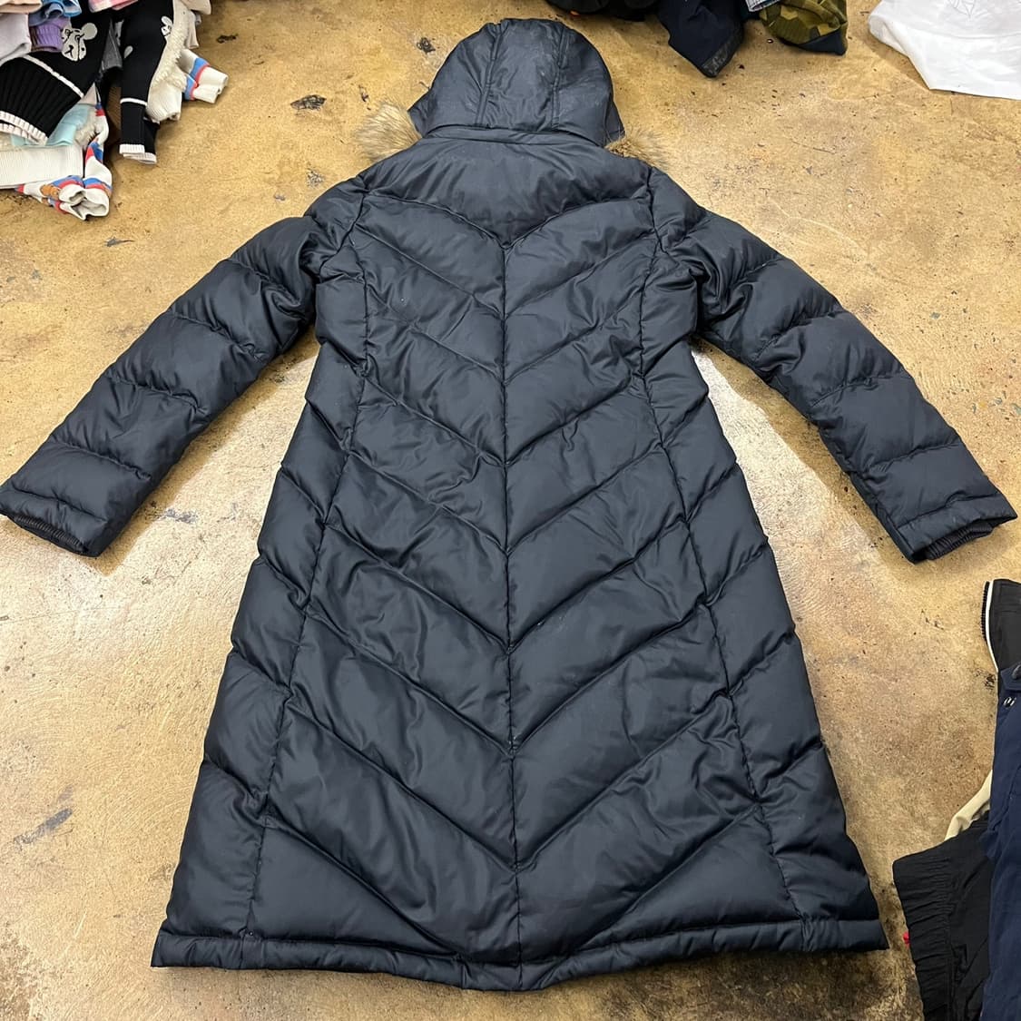 [정품/S] 폴로 진스 블랙 퍼 후드 롱패딩 점퍼 b18 상품이미지4