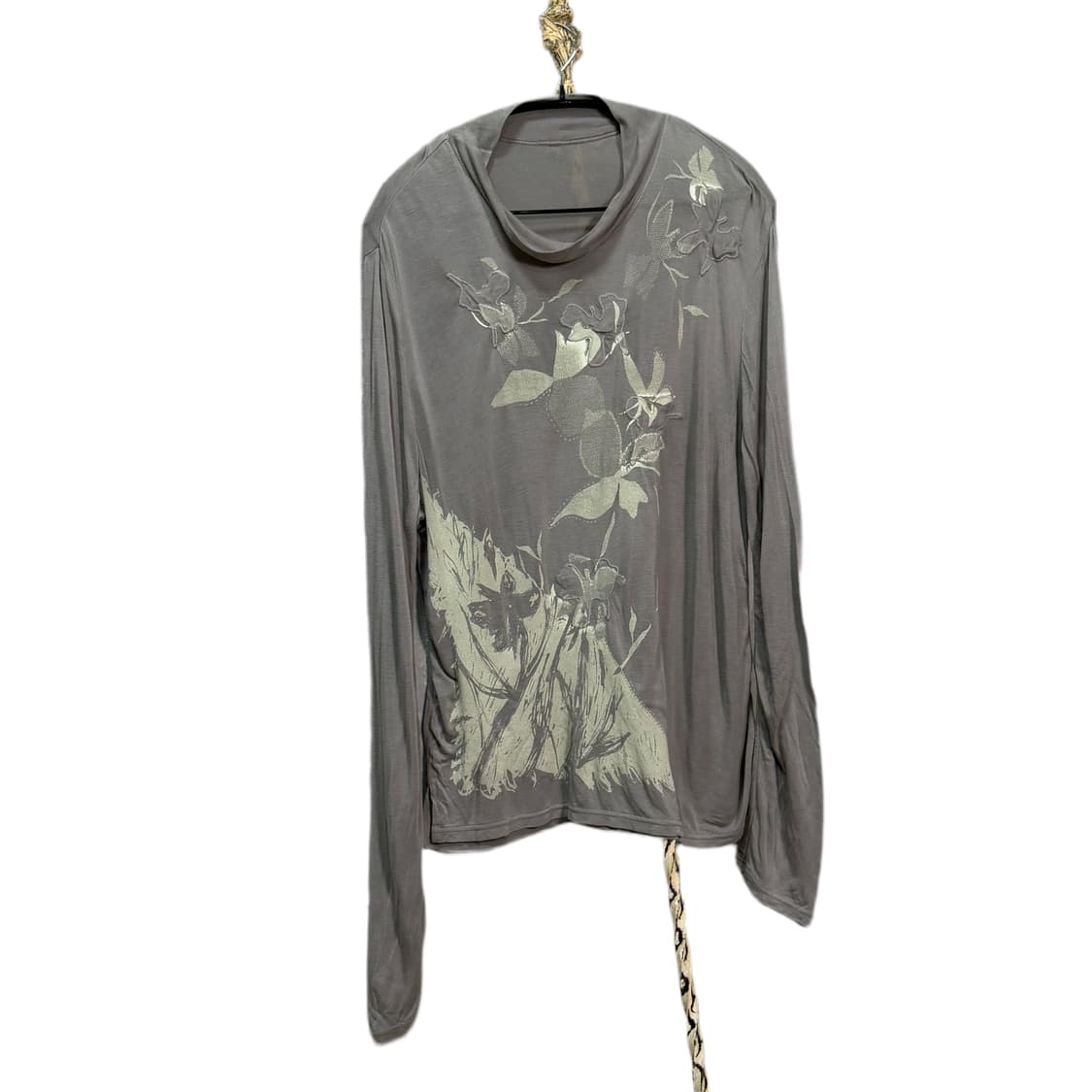 jpn-Grey Botanical Print Top 상품이미지1