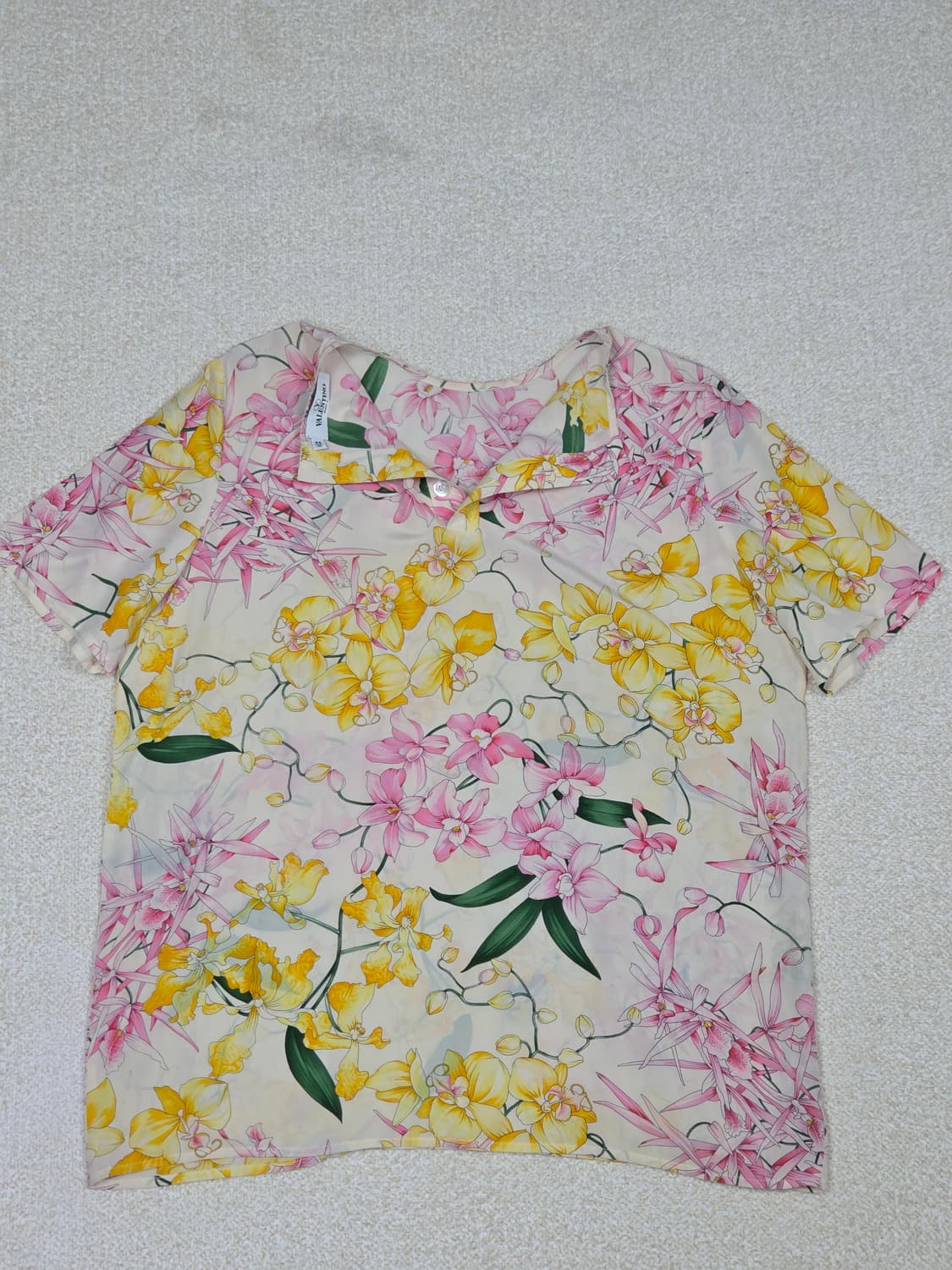 [발렌티노] 미스 브이 오키드 플로럴 실크 반팔 블라우스 | S00121 상품이미지6