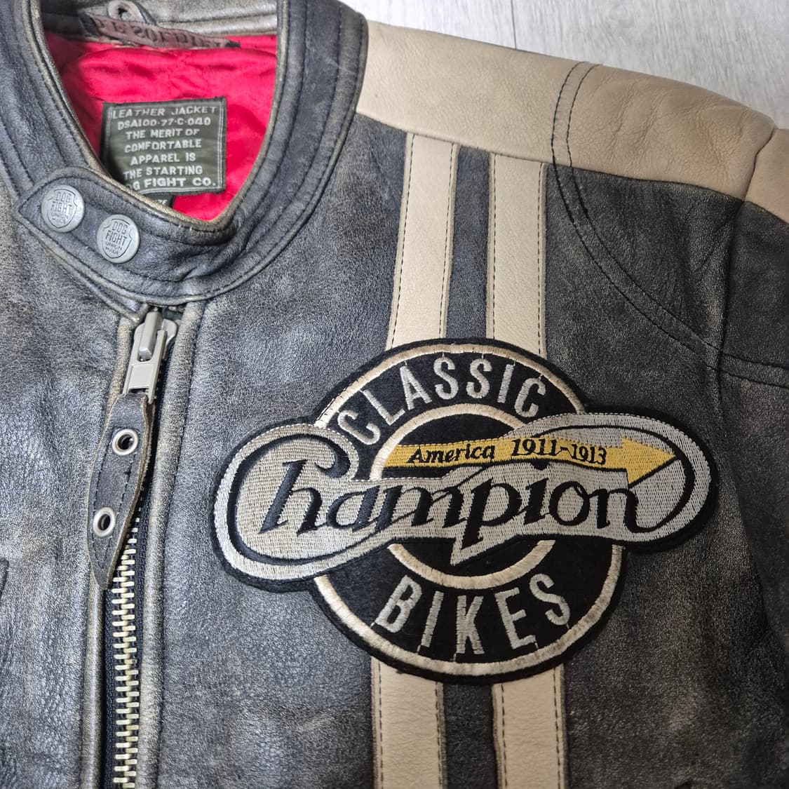 90s DOG FIGHT 레더 자켓 (L) 상품이미지2