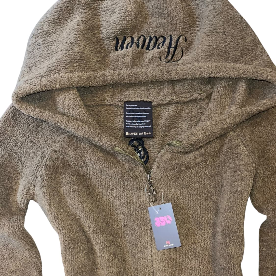Heaven and Earth 헤븐앤얼스 십자자수참 후드투웨이집업 펑크 상품이미지6